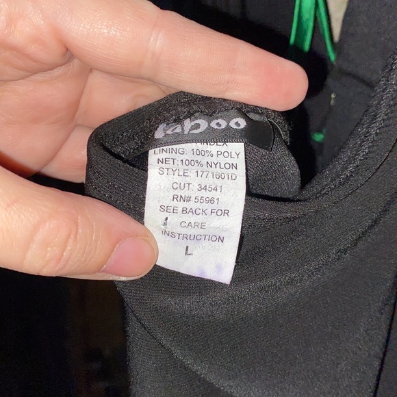 Taboo Black and green halter dress sz. L - Picture 5 of 5